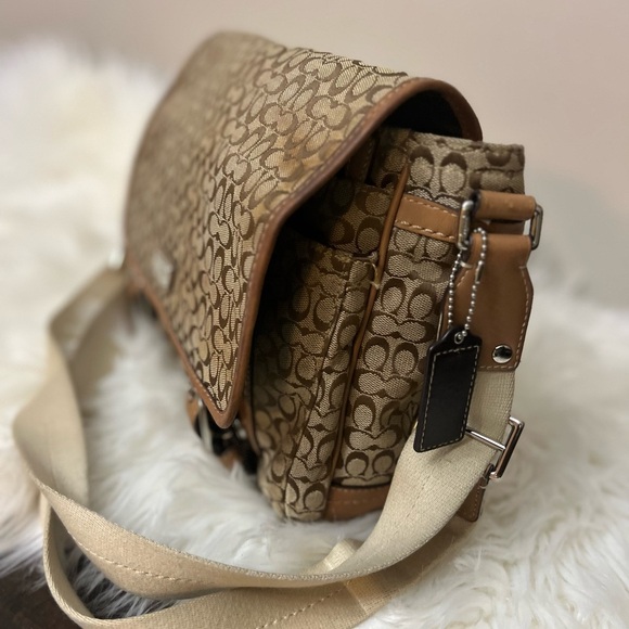Coach Tan and Brown Monogram Bag #F70283 - Picture 6 of 7